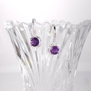 Amethyst 1.4 cttw Drop Earrings in Sterling Silver